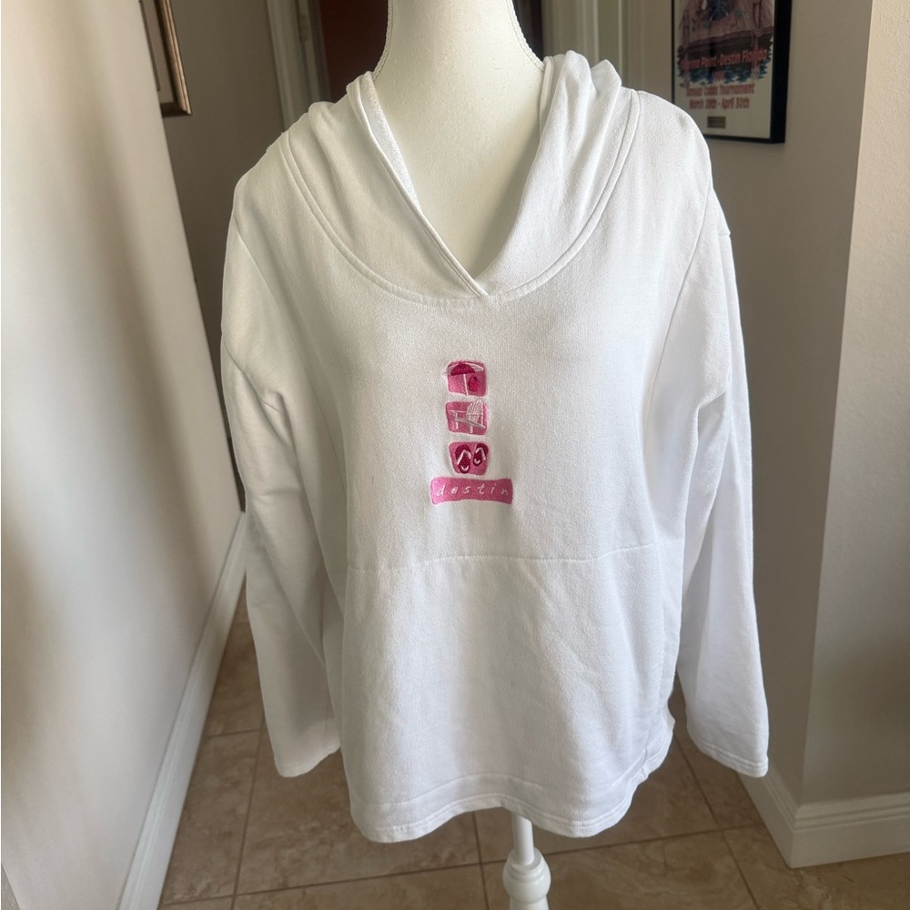 White Hoodie with Pink Graphic